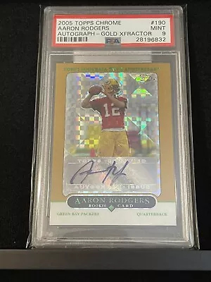 Aaron Rodgers Rookie Auto- 2005 Topps Chrome Gold Xfractor #’d/399 PSA 9 RC 🔥 • $4250