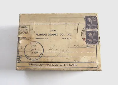 Mid-Century Vintage 1947 Marine Model Co. Inc  Mailer Box (Boat Kit Pieces) • $55