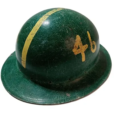 Vintage Saf Hed Hat Fiberglass Green Cap Painted 46 Helmet Logging Mining Collec • $99.99