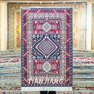 2.5x4ft Tribal Handmade Silk Area Rug For Prayer Hand Knotted Carpet B165 • $864