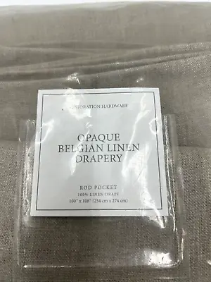 Restoration Hardware Opaque Belgian Linen Drapery Rod Pocket 100 X 108 Inches • $171.19