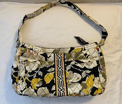 Vera Bradley Dogwood Cassidy Shoulder Bag Purse Yellow Tan Black • $14.99