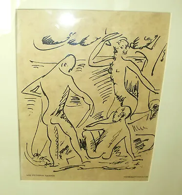Type Deco Lithography Max Pechstein Bathing NK-29-594 • $748.78