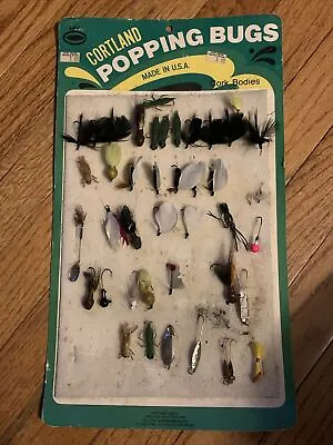 Estate Find: Cortland Popping Bug Lure Display Old Fly Fishing Lures Flies • $5