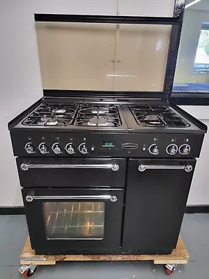 Rangemaster 90 Gas Range Cooker In Black With A Chrome Trim 90cm Wide • £695