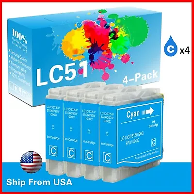 4PK  LC51 Ink Cartridge For MFC-230C MFC-240C MFC-665CW MFC-3360C • $8.99