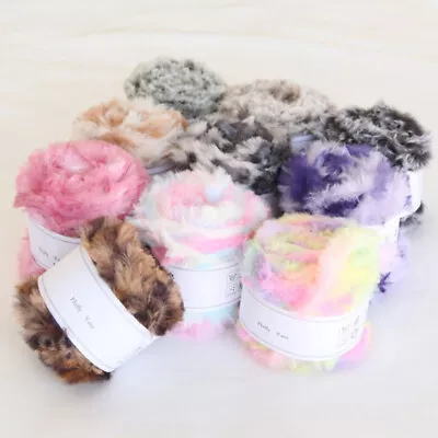 50g Faux Fur Mink Wool Luxe Fur Effect Super Soft Fluffy Chunky Knitting Yarn • $4.94