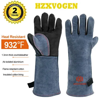 $14.19 • Buy HITBOX Large TIG MIG ARC Welding Gloves Heat Resistant Leather Paired BBQ Gloves