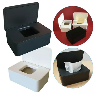 1xTissue Box Holder Wet Wipes Dispenser Paper Storage Case With Lid Home Office • £6.19