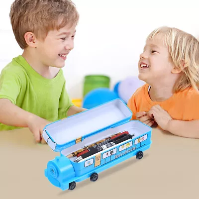  Roller Pen Holder Metal Pencil Case Train Shaped Federmäppchen • £10.49