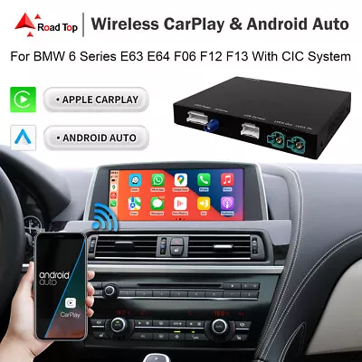 Wireless Carplay Android Auto Retrofit For BMW CIC 6 Seri E63 E64 F06 F12 F13 • $238.44