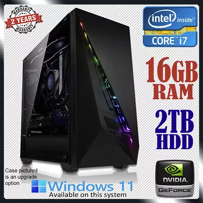 $839 • Buy Intel Core I7 Quad-Core NVidia GeForce 16GB RAM 2TB Gaming Computer Desktop PC