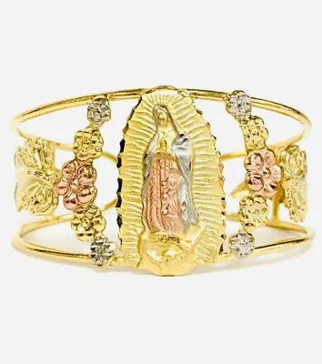 Virgen De Guadalupe 14k Gold Filled Bracelet Bangles Adjustable Pulsera Manilla • $40.49