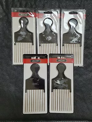 Lot Of 5 ACE Pick Metal Hair Comb NEW! 06600 FREE SHIPPING! • $25.50