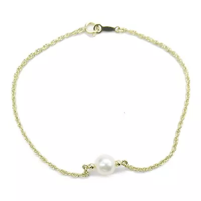 MIKIMOTO Pearl 6.4mm Bracelet K18 Yellow Gold White Used Women • $458