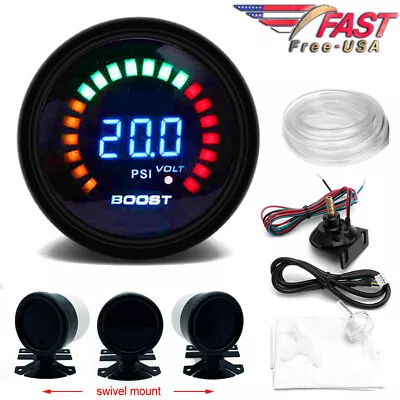 $28.86 • Buy Digital Boost Gauge 52mm 0-30 PSI Pressure Turbo Meter 2  With FREE Mount