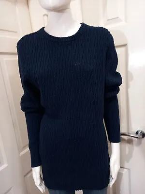 Quba & Co British Nautical Heritage Navy Cable Style Sweater Size 16 • £15.50