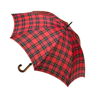 Clifton Men’s 119cm Classic Windproof Walking Umbrella Wood Handle Royal Stewart • $53