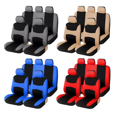 Front +Rear Car Seat Covers 5-Seats Cushion Full Set Universa For Car Truck SUV • $17.99