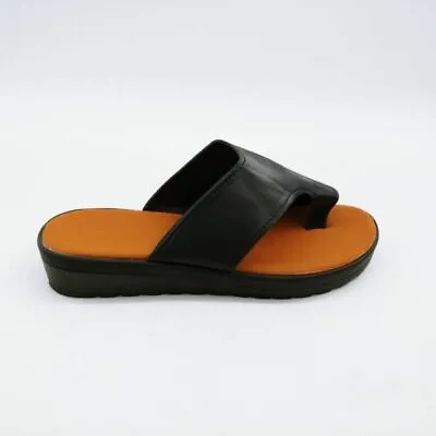 Yasirun Womens Thong Sandals Black Side Cutout Slip On EUR 39 New • $17.10