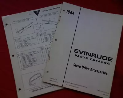 $18 • Buy 1964 Evinrude Outboard Motor Accessories Inc Stern Drive SPARE PARTS MANUAL Book