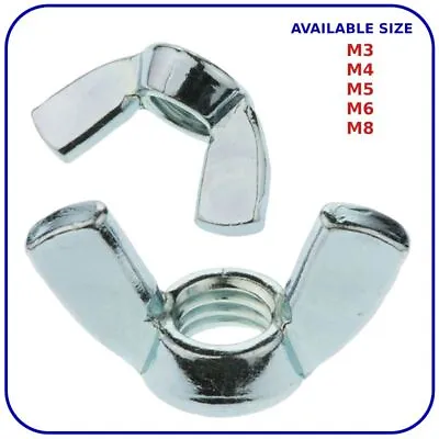 Wing Nuts M3 M4 M5 M6 M8 Butterfly Nut To Fit Bolts Screws DIN 315 Zinc Plated • £2.64