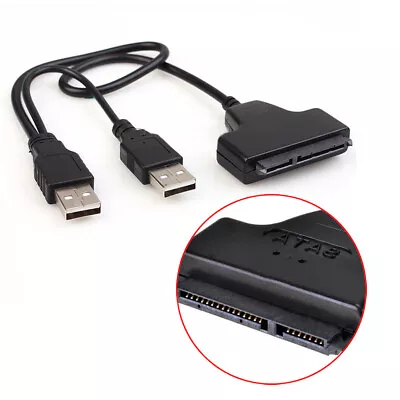 USB 2.0 To 2.5inch HDD 7+15pin SATA Hard Drive Cable Adapter For SATA SSD & HDD • $4.17