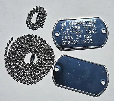 Custom 2 Hole Military Dog Tags CHOOSE SILENCERS  • $8.80