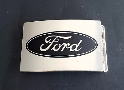 FORD Belt Buckle Brushed Silver Tone Metal Rectangular Trucks Cars Gear Head • $15