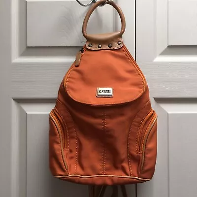 Maggi B Backpack Crossbody Convertible Small Orange Multi Pocket Zippered Accent • $34.85