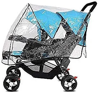 Universal Stroller Raincover Twins Strollers Double Tandem Baby Stroller Transp • £17.93