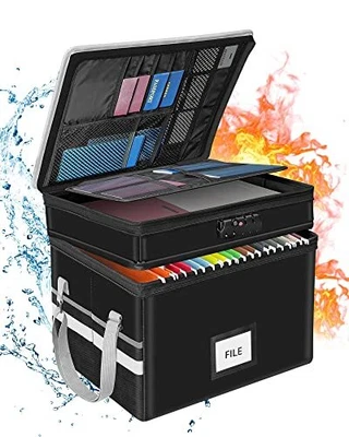 $92.29 • Buy File Box With Lock - Fireproof File Organizer For Hanging Letter/Legal Folder...