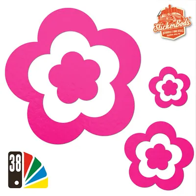 25 DAISY FLOWER STICKERS DECALS For Car | Wall | Home - 38 Colours (S11) • £4.95