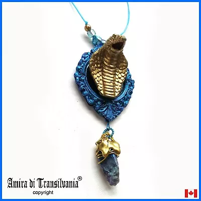 Necklace Protective Talisman Pendant Magic Amulet Jewelry Snake Blue Serpent Boa • $162.67