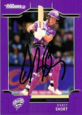 ✺Signed✺ 2020 2021 HOBART HURRICANES BBL Cricket Card D'ARCY SHORT • $9.99
