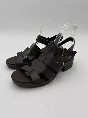 Vintage Joe Boxer Chunky  Sandals Women's 8 Fisherman Y2K Vegan Faux Leather • $24.99