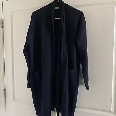 Vince Navy Blue Cashmere Duster Sweater Womens Small Anthropologie Open Cardigan • $44.99