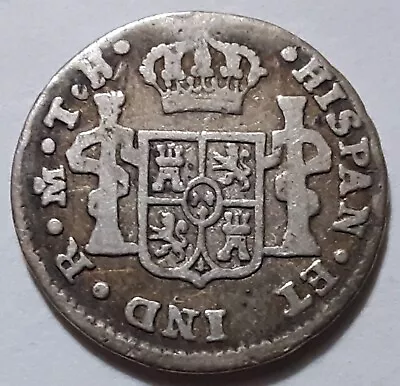 Mexico Colonial 1/2 Real 1808 MoTH Ferdinand VII Silver Coin  • $19.99