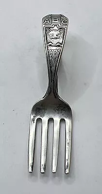 Rare Antique Webster Sterling Silver Abc Alphabet Nursery Rhyme Baby Fork Cat • $90