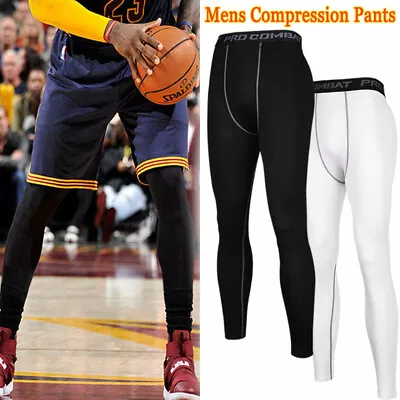 Athletic Mens Compression Pants Long Leggings Base Layer Running Workout Sport • $7.79