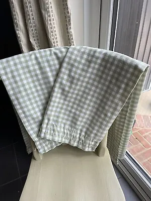 £5 • Buy Green Cotton Gingham Curtains