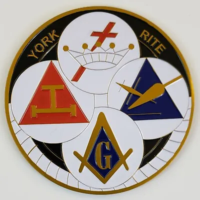 Auto Emblem York Rite Aluminum (SCA-1207) Masonic Freemason Mason • $7.49
