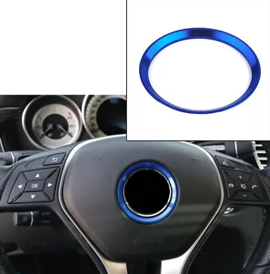 Aluminum Alloy Steering Wheel Ring Emblem Trim Blue Fits W204 W212 W166 GLK • $16.48