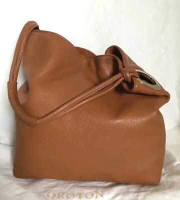 Large OROTON Tan Leather Hobo/Shoulder Bag / Handbag With Dust Bag • $149