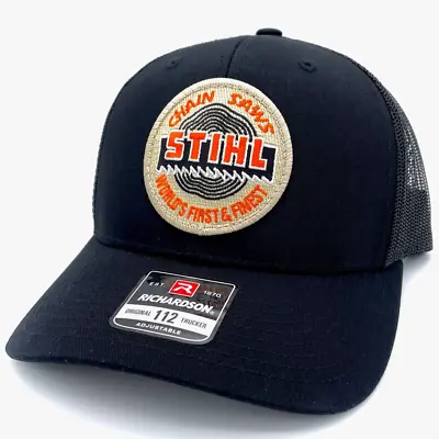 Stihl Chainsaw Vintage Patch Hat World's Finest - Richardson 112 All Black Cap • $39.95