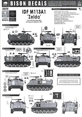 Bison Decals 1/35 Israeli IDF M113A1 ZELDA Yom Kippur War To Lebanon Invasion • $9.99