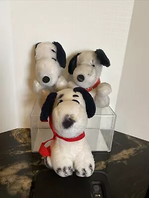 E 3 Vintage Peanuts Snoopy Bean Plush Stuffed Toy Dolls • $24.99