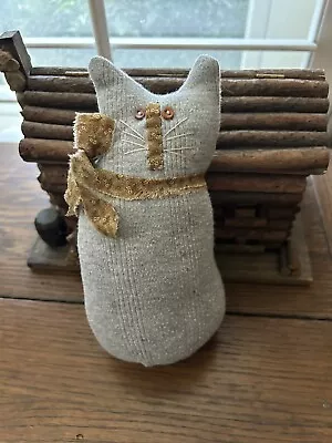 Primitive  Stitchery Kitty Cat  Janice  Pastor Frank's Wife • $12.99