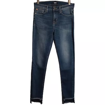 £16.38 • Buy Hudson Collette Mid Rise Skinny Soft Stretch Denim Raw Hem Ankle Blue Jeans 27