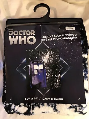 $45 • Buy Doctor Who Micro Raschel Throw Blanket 50x60 Inch NEW BBC Tardis Dr Police Box